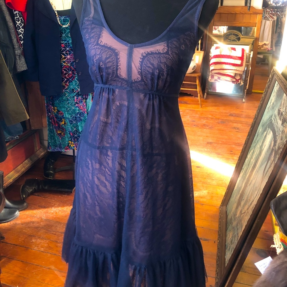 NWT Anthropologie navy blue formal dress